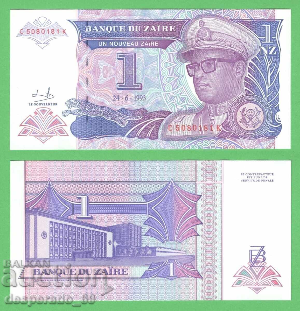 (¯`'•.¸ ZAIR 1 zaire 1993 UNC ¸.•'´¯) (¯`'•.¸ ZAIR 1 zaire 1993 UNC ¸.•'´¯)