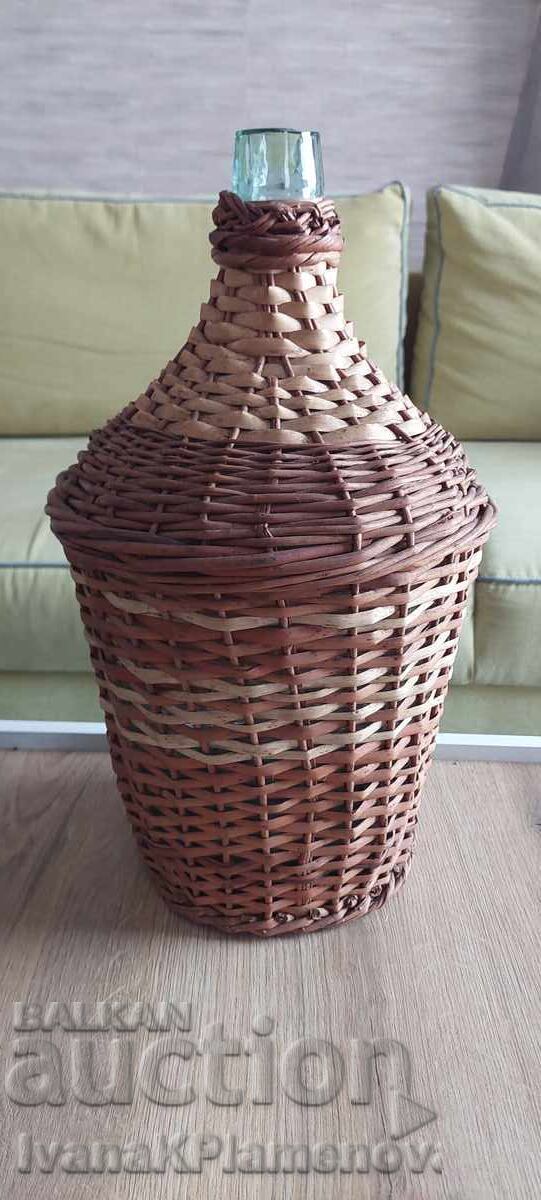 Παράδοση Damajana πλεκτό ρετρό ύψος 45cm εξαιρετικό