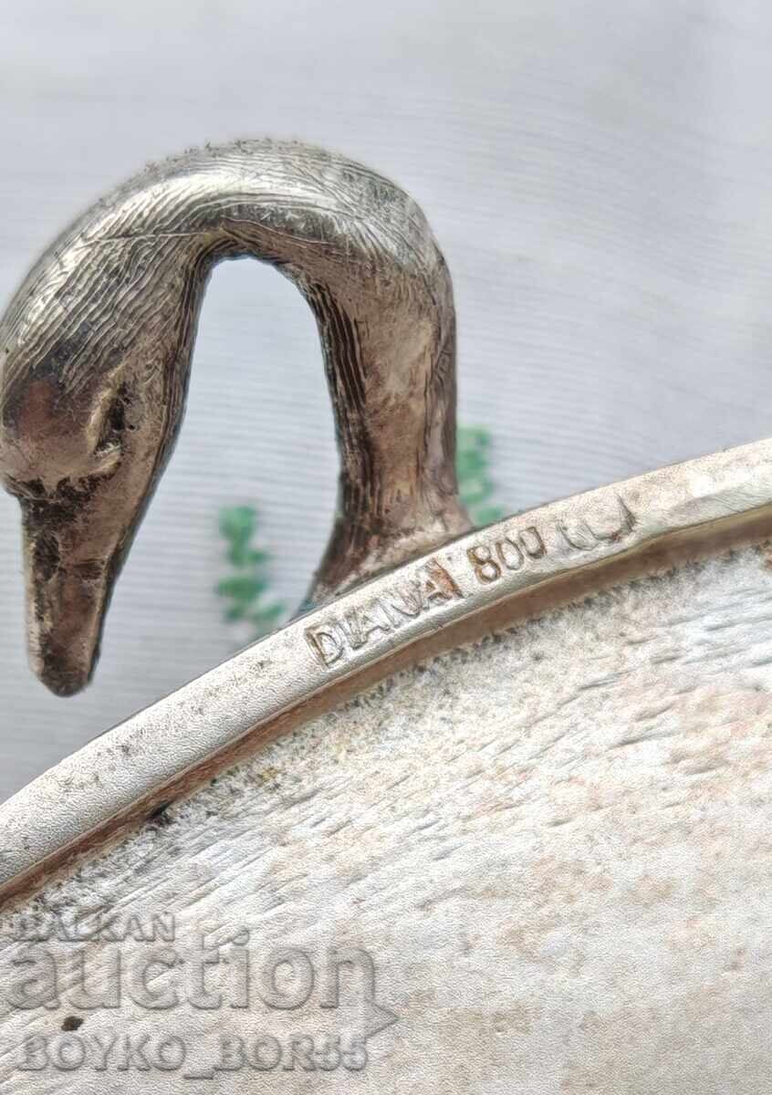 Аукцион Старинна Италианска Сребърна Дамска Чантичка с Лебеди Аукцион Старинна Италианска Сребърна Дамска Чантичка с Лебеди