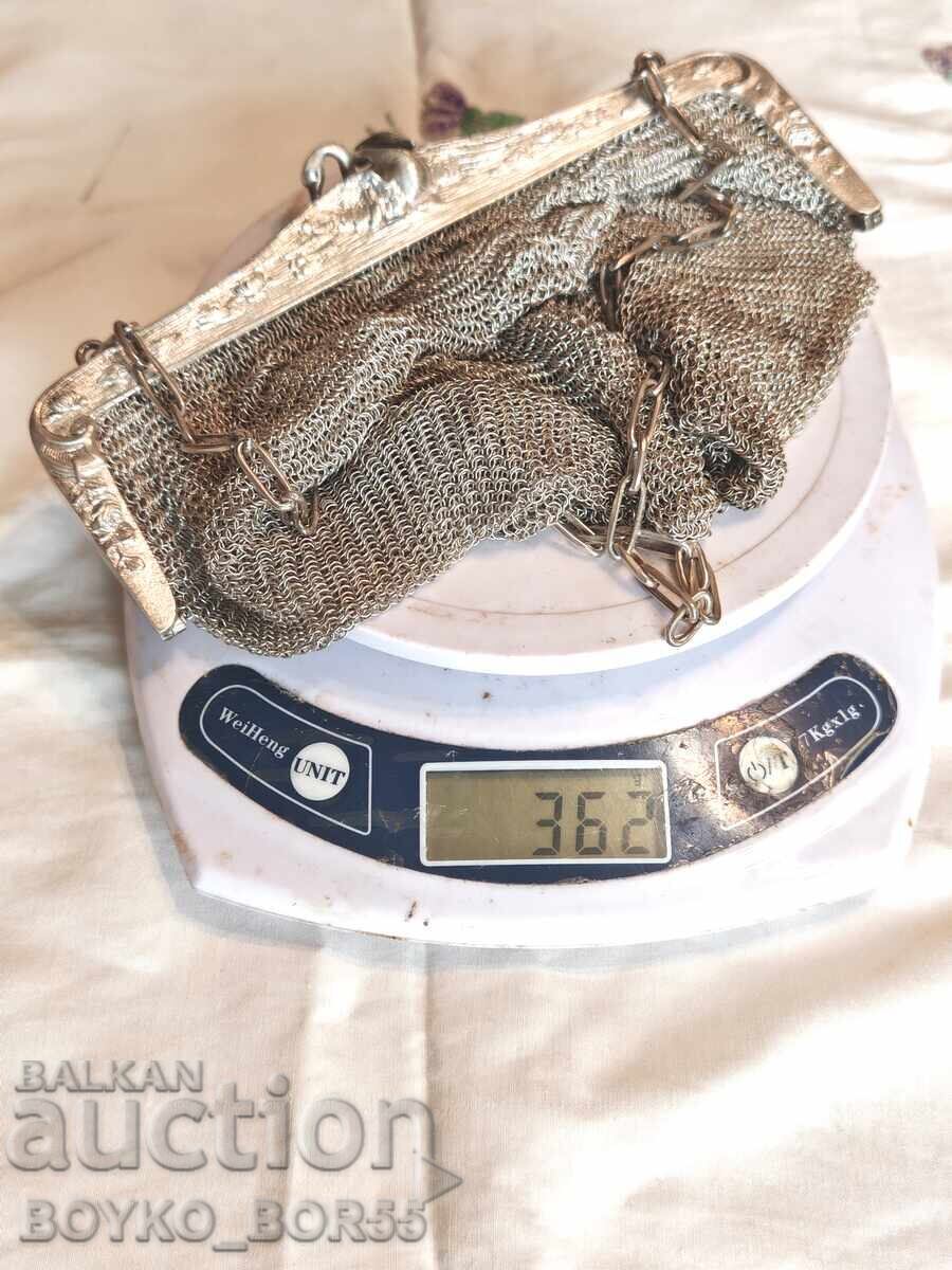 Старинна Италианска Сребърна Дамска Чантичка с Лебеди - 7 Старинна Италианска Сребърна Дамска Чантичка с Лебеди - 7