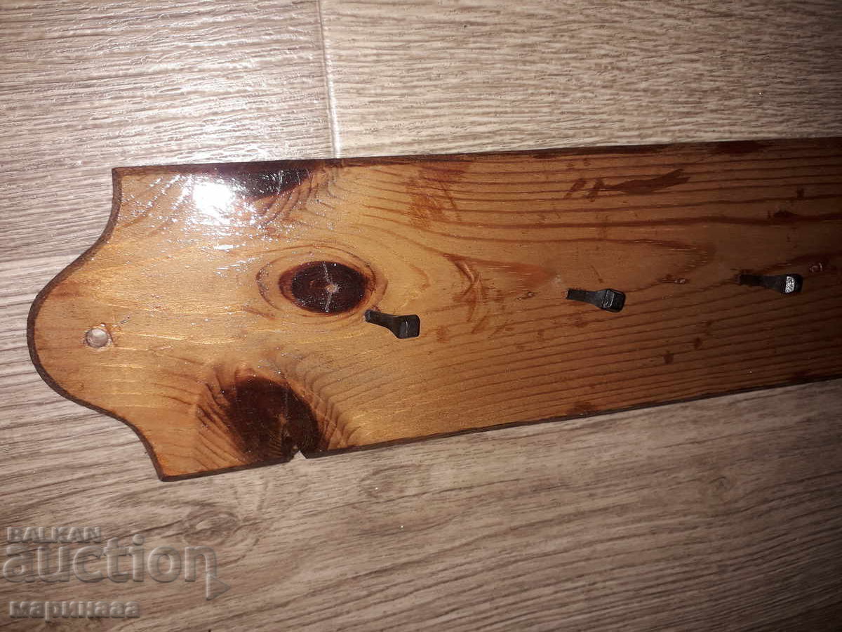 OLD COAT HANGER. WOOD. NAILS, FORGED. IRON with price 5.00 BGN | € 2.56 OLD COAT HANGER. WOOD. NAILS, FORGED. IRON with price 5.00 BGN | € 2.56