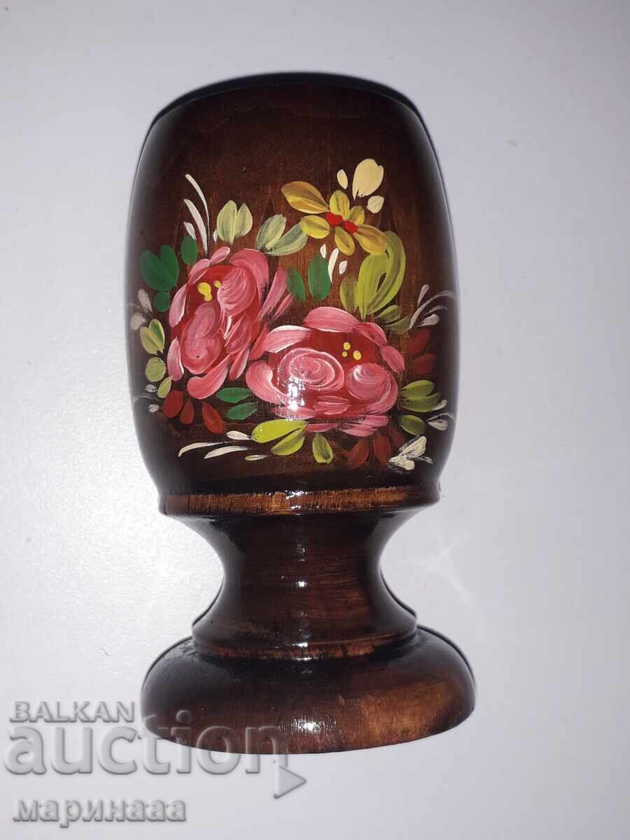 CUP. BOWL. PAINTED WOOD CUP. BOWL. PAINTED WOOD