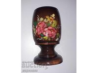 CUP. BOWL. PAINTED WOOD