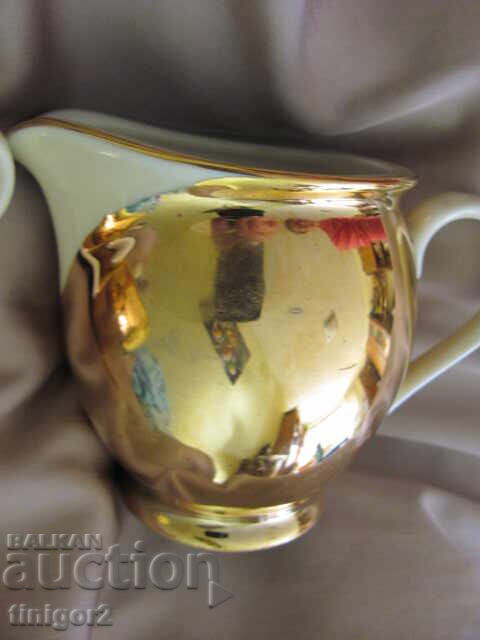 40s porcelain milk jug and sugar bowl, marking - 7