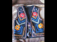 Woolen bodice for costume, hand embroidery