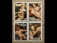 Aitutaki - Details of angels from "The Virgin Mary... (1987) MNH