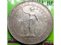 1 Trade Dollar 1902 Great Britain Hong Kong Silver