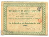 Acțiune 100 de franci 1896 Metalurgie