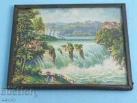 Lithograph Waterfall scene