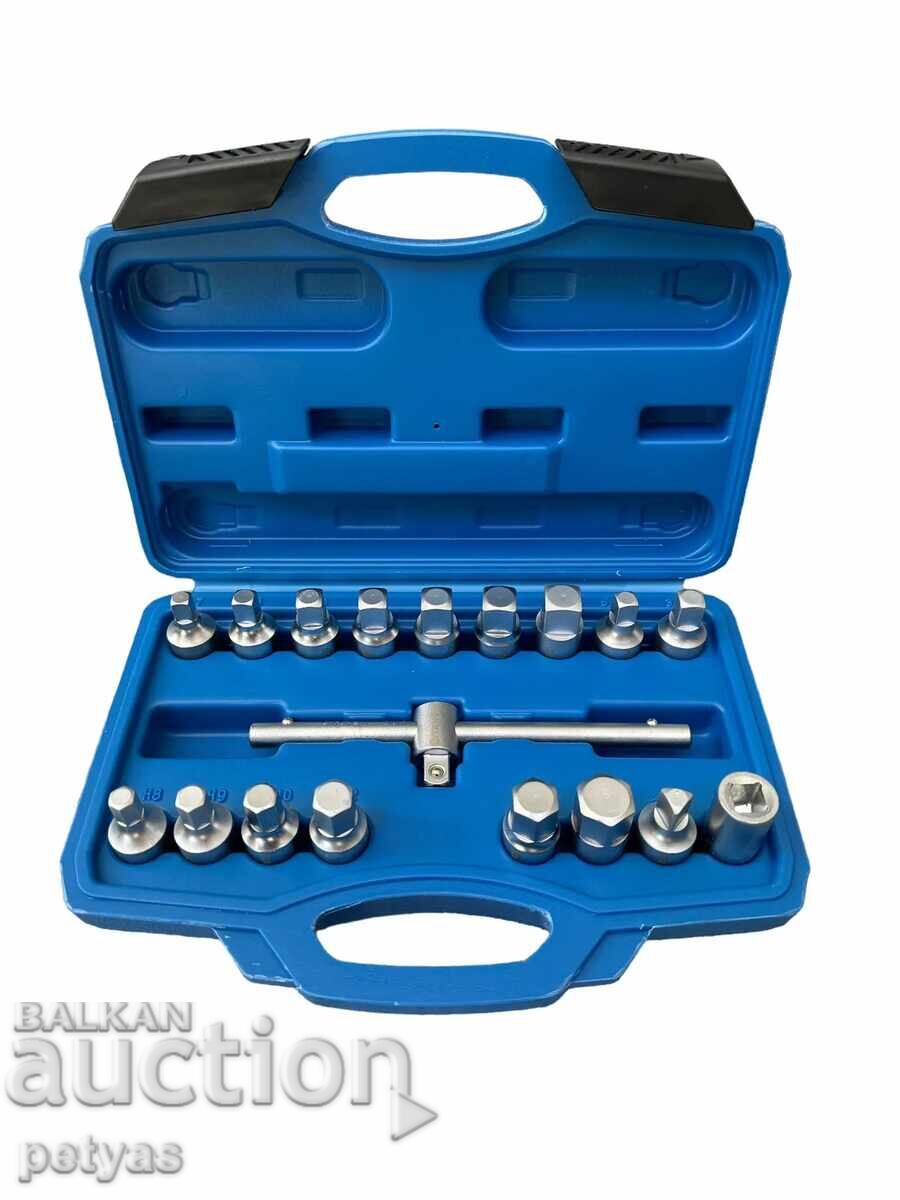 Delivery of Universal 18-piece FORSA crankcase plug wrench set Delivery of Universal 18-piece FORSA crankcase plug wrench set