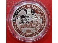 Silver 2 Pounds 50th Anniversary of the Normandy Offensive 1994 Guernsey