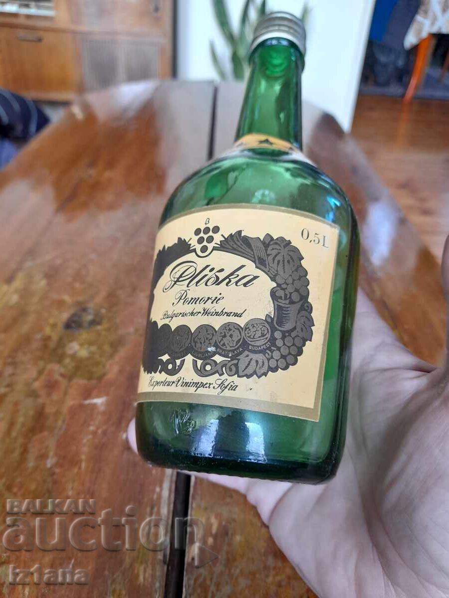 Auction Old bottle of Pliska cognac, Pomorie Auction Old bottle of Pliska cognac, Pomorie