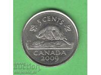 (¯`'•.¸ 5 cenți 2009 CANADA UNC- ¸.•'´¯)