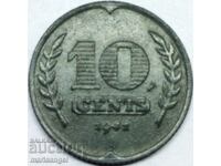 Netherlands 10 cents 1941 zinc - quite rare