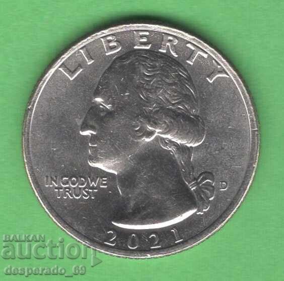 (¯`'•.¸ 25 cents 2021 D USA (Crossing the Delaware) aUNC with price 1.50 BGN | € 0.77 (¯`'•.¸ 25 cents 2021 D USA (Crossing the Delaware) aUNC with price 1.50 BGN | € 0.77