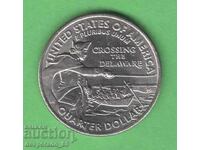 (¯`'•.¸ 25 cents 2021 D USA (Crossing the Delaware) aUNC