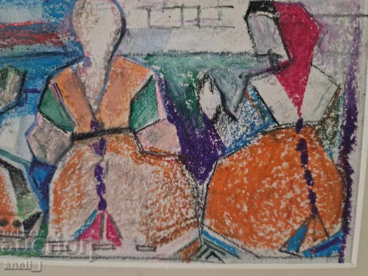 Παράδοση Παστέλ σχέδιο του Pencho Balkanski Παράδοση Παστέλ σχέδιο του Pencho Balkanski