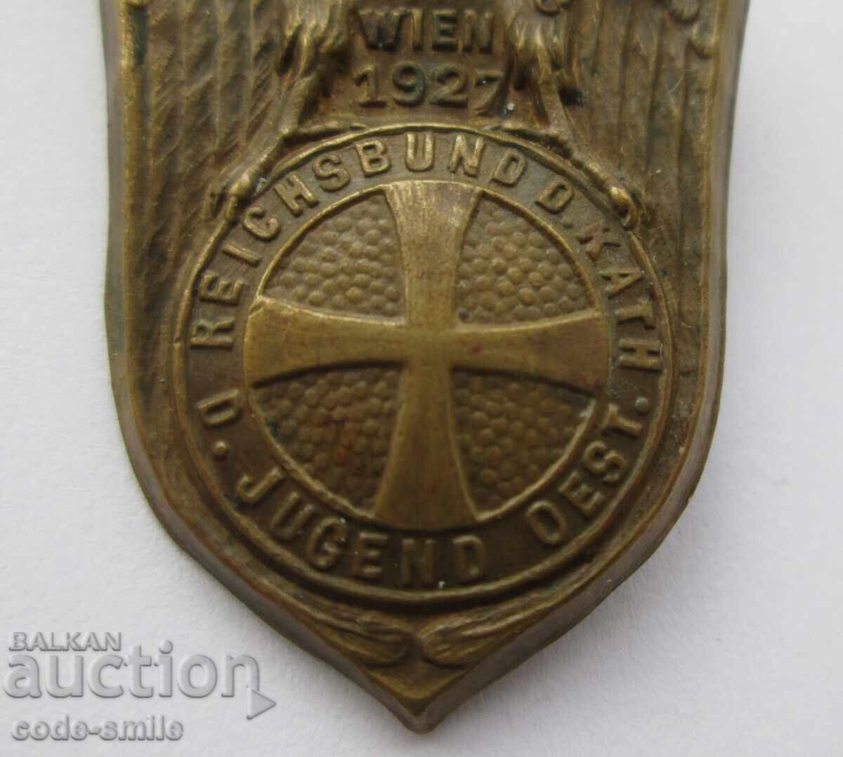 Old sign badge Austrian Parliament Catholics 1927. - 5 Old sign badge Austrian Parliament Catholics 1927. - 5