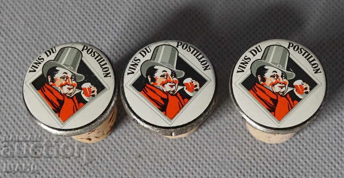 VINS DU POSTILLON 3 Old Advertising wine corks with price 10.00 BGN | € 5.11 VINS DU POSTILLON 3 Old Advertising wine corks with price 10.00 BGN | € 5.11