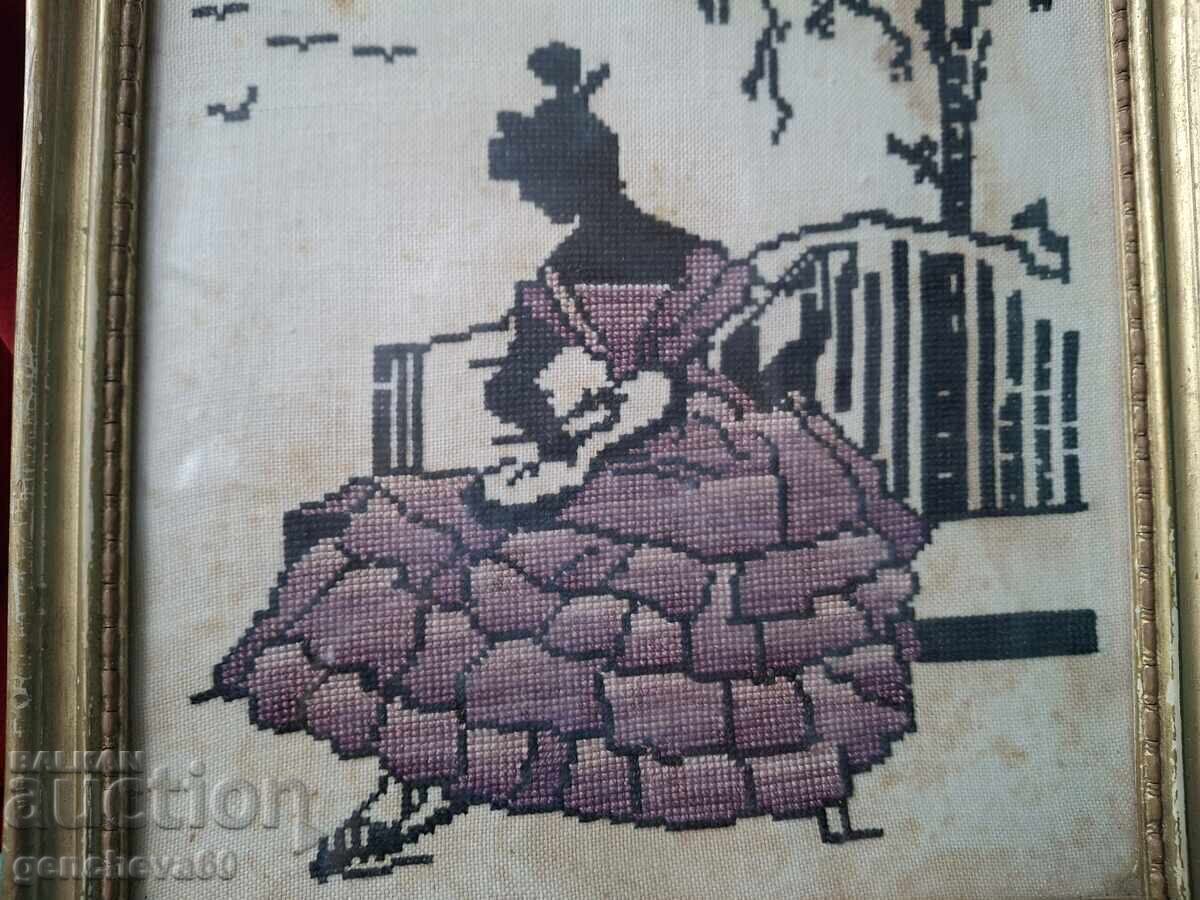 Delivery of Beautiful old tapestry frame, glass Delivery of Beautiful old tapestry frame, glass