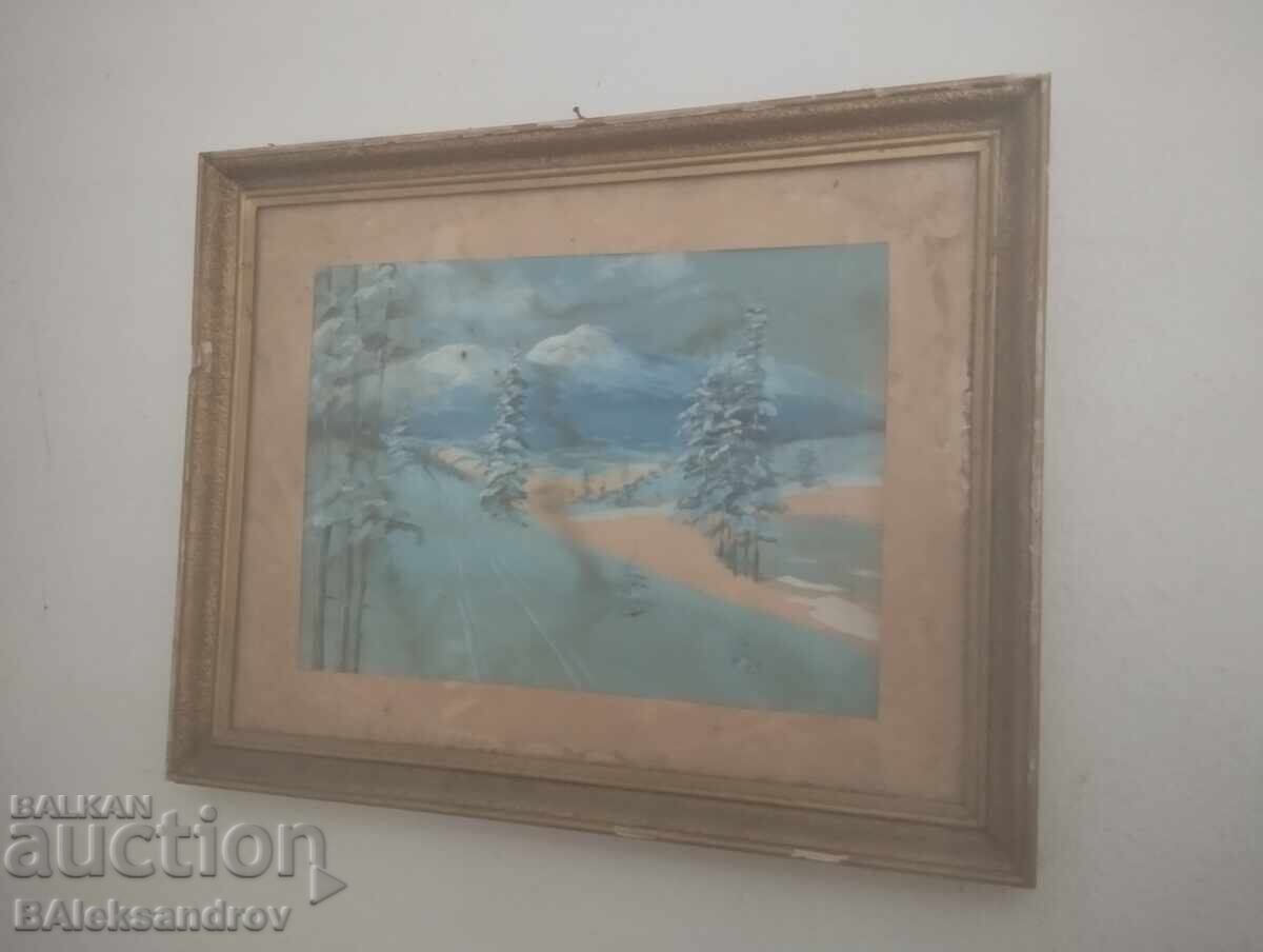 Old watercolor painting Old watercolor painting