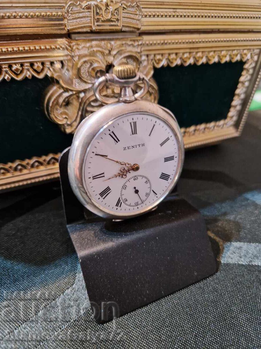 Auction  Antique silver Swiss pocket watch ZENITH