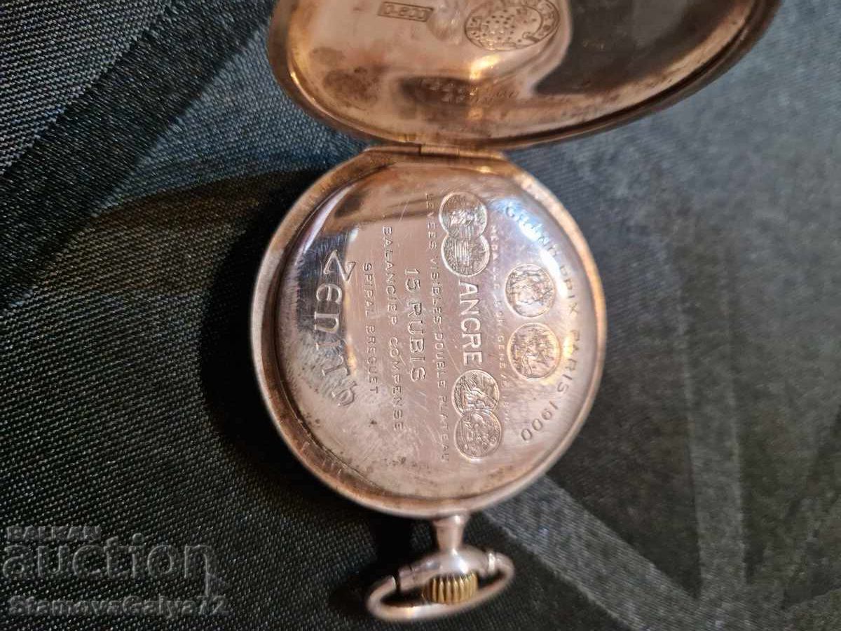 Antique silver Swiss pocket watch ZENITH - 6