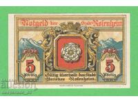 (¯`'•.¸NOTGELD (гр. Rosenheim) 1921 UNC -5 пфенига¸.•'´¯)