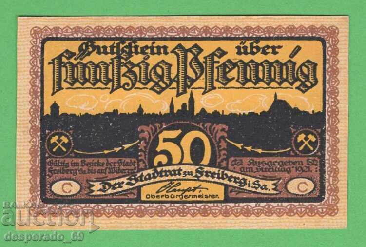 (¯`'•.¸NOTGELD (or. Freiberg) 1921 UNC- -50 pfennigi¸.•'´¯) cu preț € 1.00 | 1.96 BGN