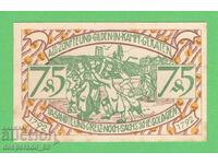 (¯`'•.¸NOTGELD (гр. Zeulenroda) 1921 UNC- -75 пфенига¸.•'´¯)