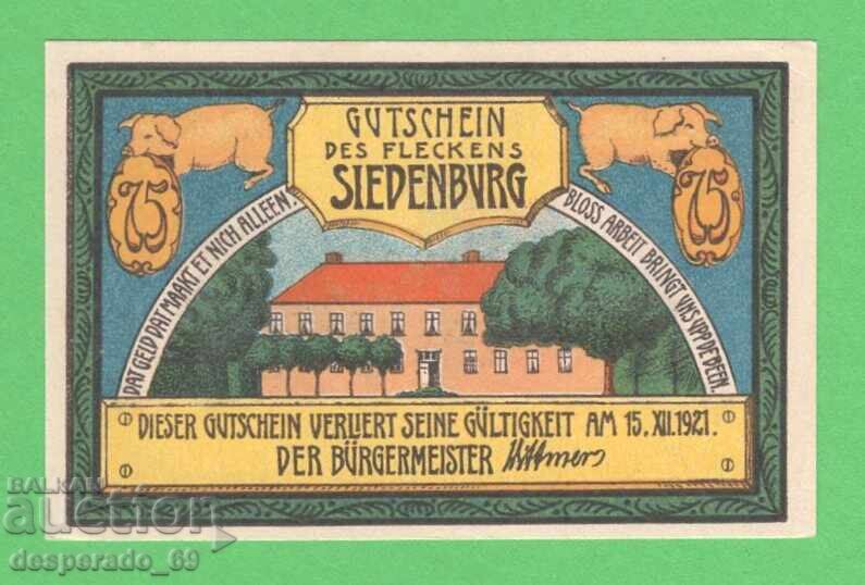 (¯`'•.¸NOTGELD (gr. Siedenburg) 1921 UNC -75 pfennig¸.•'´¯) with price 2.70 BGN | € 1.38 (¯`'•.¸NOTGELD (gr. Siedenburg) 1921 UNC -75 pfennig¸.•'´¯) with price 2.70 BGN | € 1.38