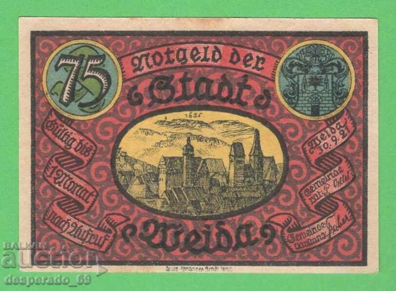 (¯`'•.¸NOTGELD (city Weida) 1921 UNC- -75 pfennig¸.•'´¯) with price 2.00 BGN | € 1.02 (¯`'•.¸NOTGELD (city Weida) 1921 UNC- -75 pfennig¸.•'´¯) with price 2.00 BGN | € 1.02