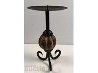 OLD WROUGHT IRON CANDLEHOLDER