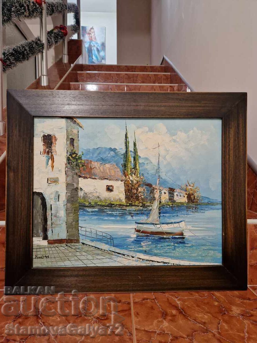 Превъзходна антикварна авторска картина масло върху платно с цена 298.00 лв. | € 152.36 Превъзходна антикварна авторска картина масло върху платно с цена 298.00 лв. | € 152.36