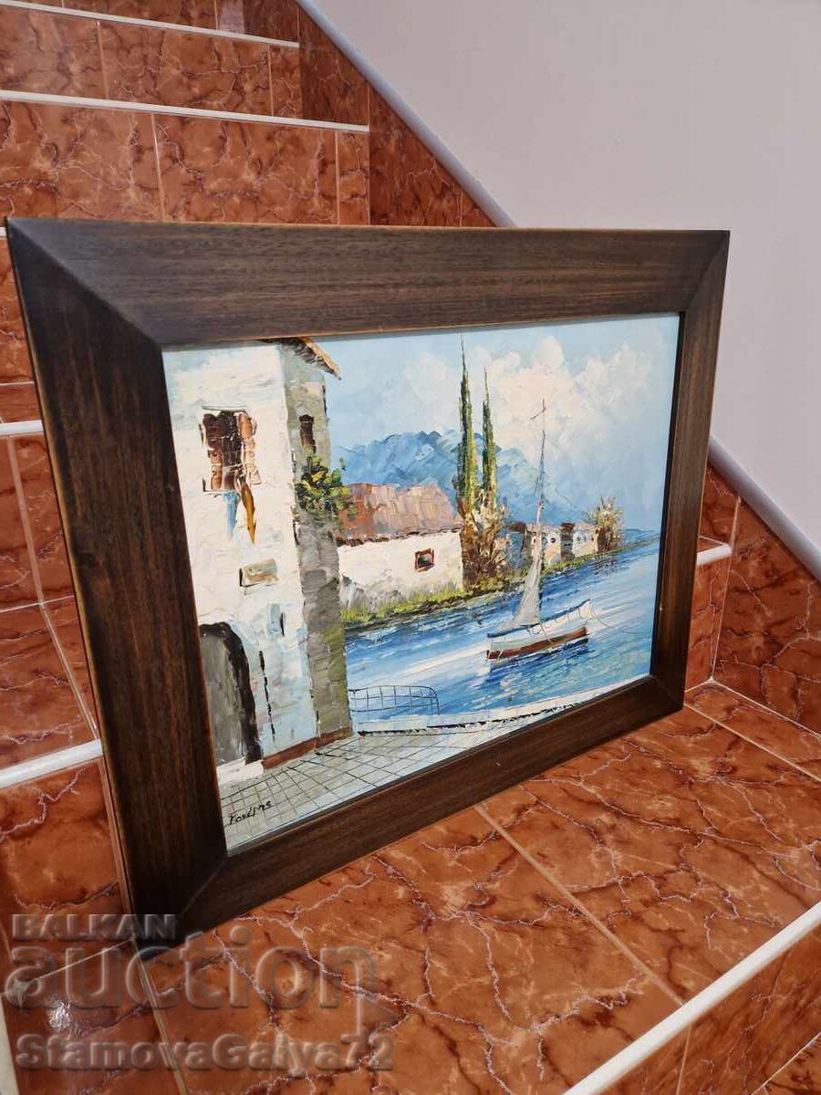 Превъзходна антикварна авторска картина масло върху платно - 6 Превъзходна антикварна авторска картина масло върху платно - 6