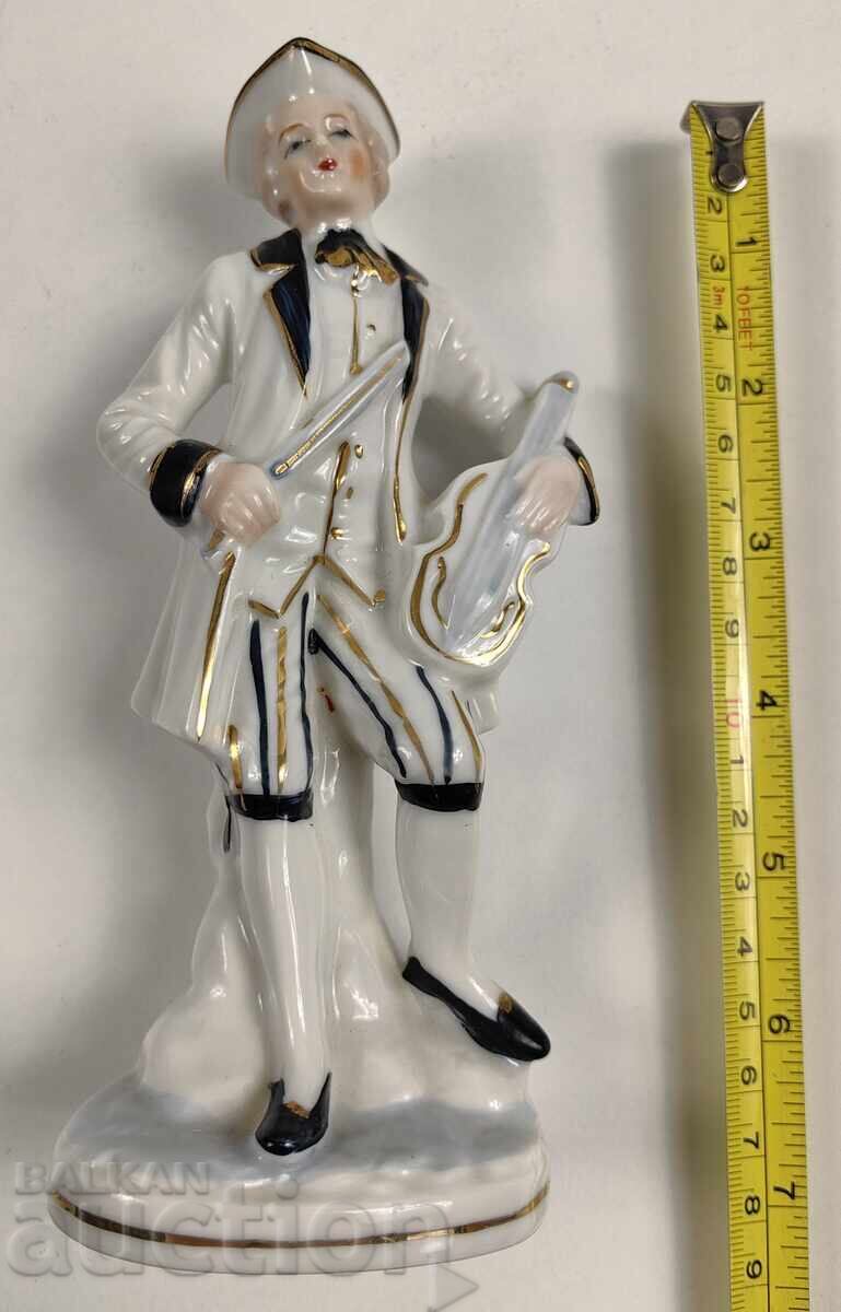 PORCELAIN FIGURE STATUETTE MAN VIOLIN HEALTHY - 7 PORCELAIN FIGURE STATUETTE MAN VIOLIN HEALTHY - 7
