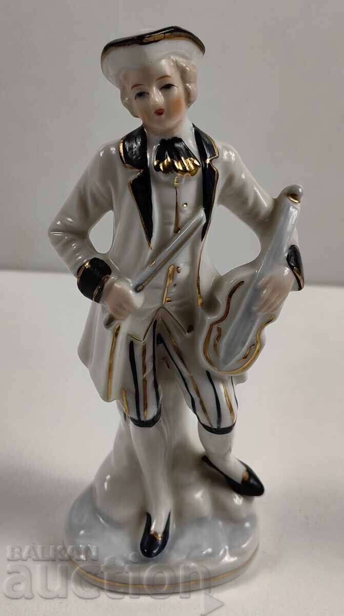 PORCELAIN FIGURE STATUETTE MAN VIOLIN HEALTHY PORCELAIN FIGURE STATUETTE MAN VIOLIN HEALTHY