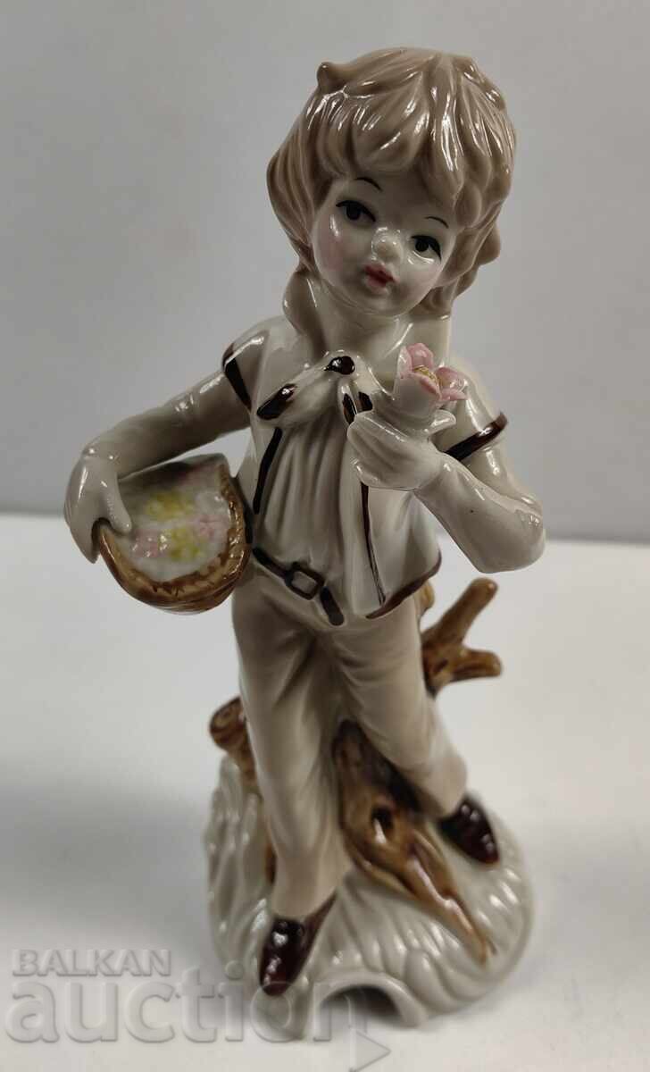 LARGE PORCELAIN FIGURE STATUETTE BOY FLOWER HEALTHY with price 25.00 BGN | € 12.78