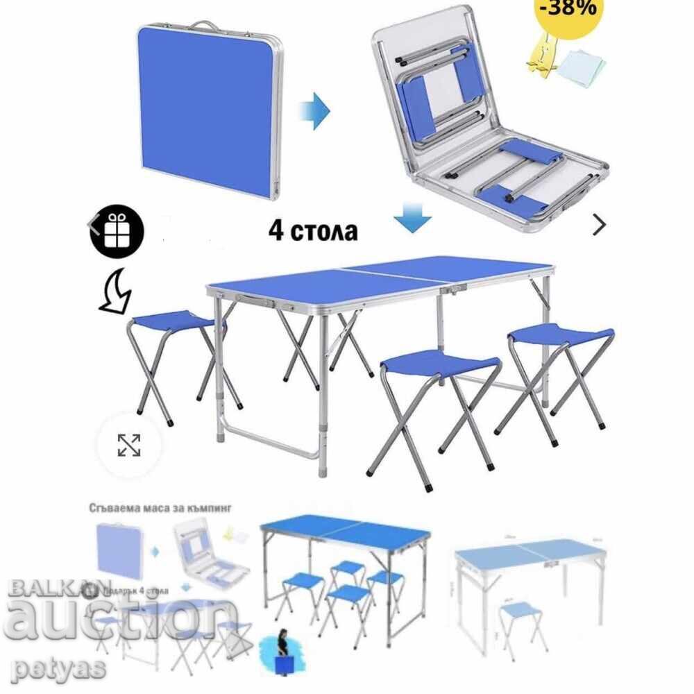 Aluminum Picnic Set: 4 Chairs + Table 120 x 60cm - 7 Aluminum Picnic Set: 4 Chairs + Table 120 x 60cm - 7