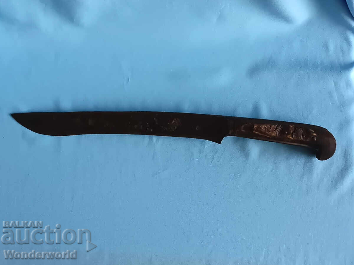 old Bulgarian FORGED KNIFE with a BUFFALO HORN handle with price 350.00 BGN | € 178.95