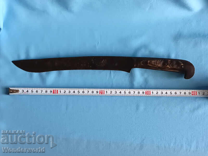 old Bulgarian FORGED KNIFE with a BUFFALO HORN handle
