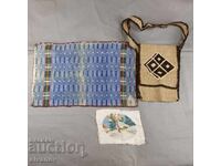 BZC Interesting old pillowcase, bag and tapestry B0160