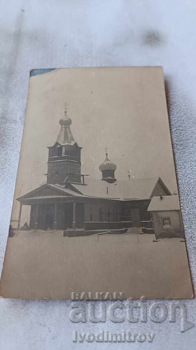 Пощенска картичка Католическа църква през зимата Пощенска картичка Католическа църква през зимата