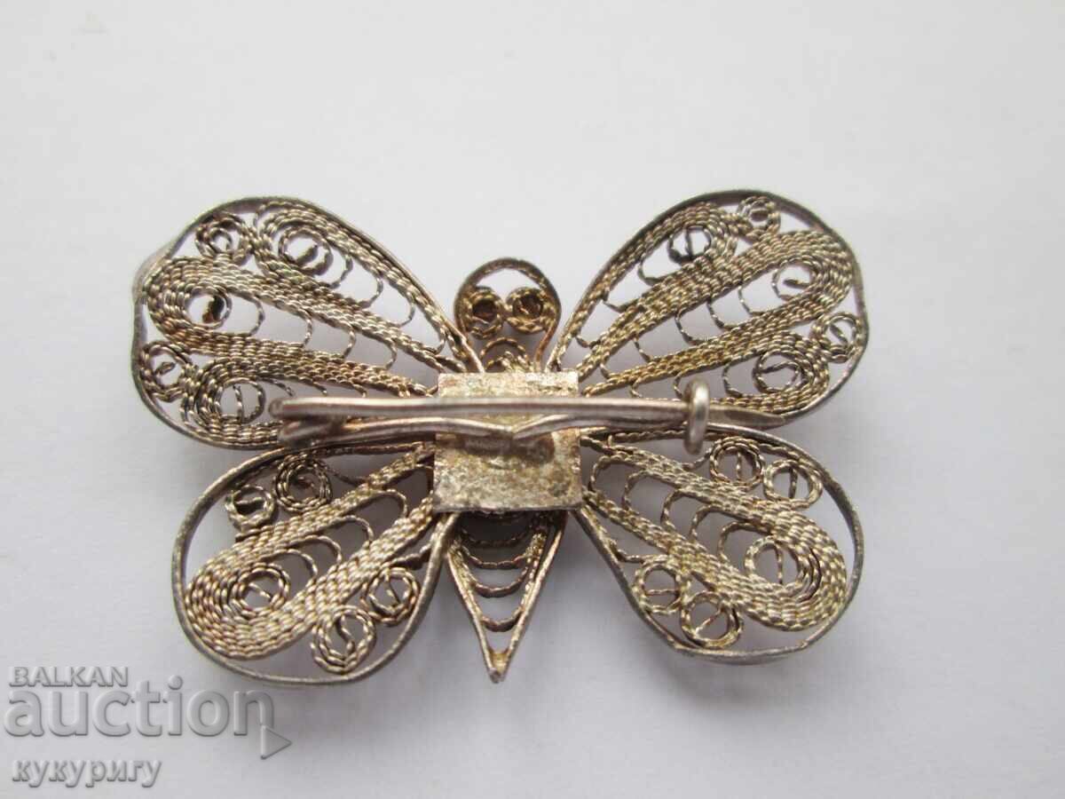 Auction Old filigree brooch Butterfly filigree handmade Auction Old filigree brooch Butterfly filigree handmade