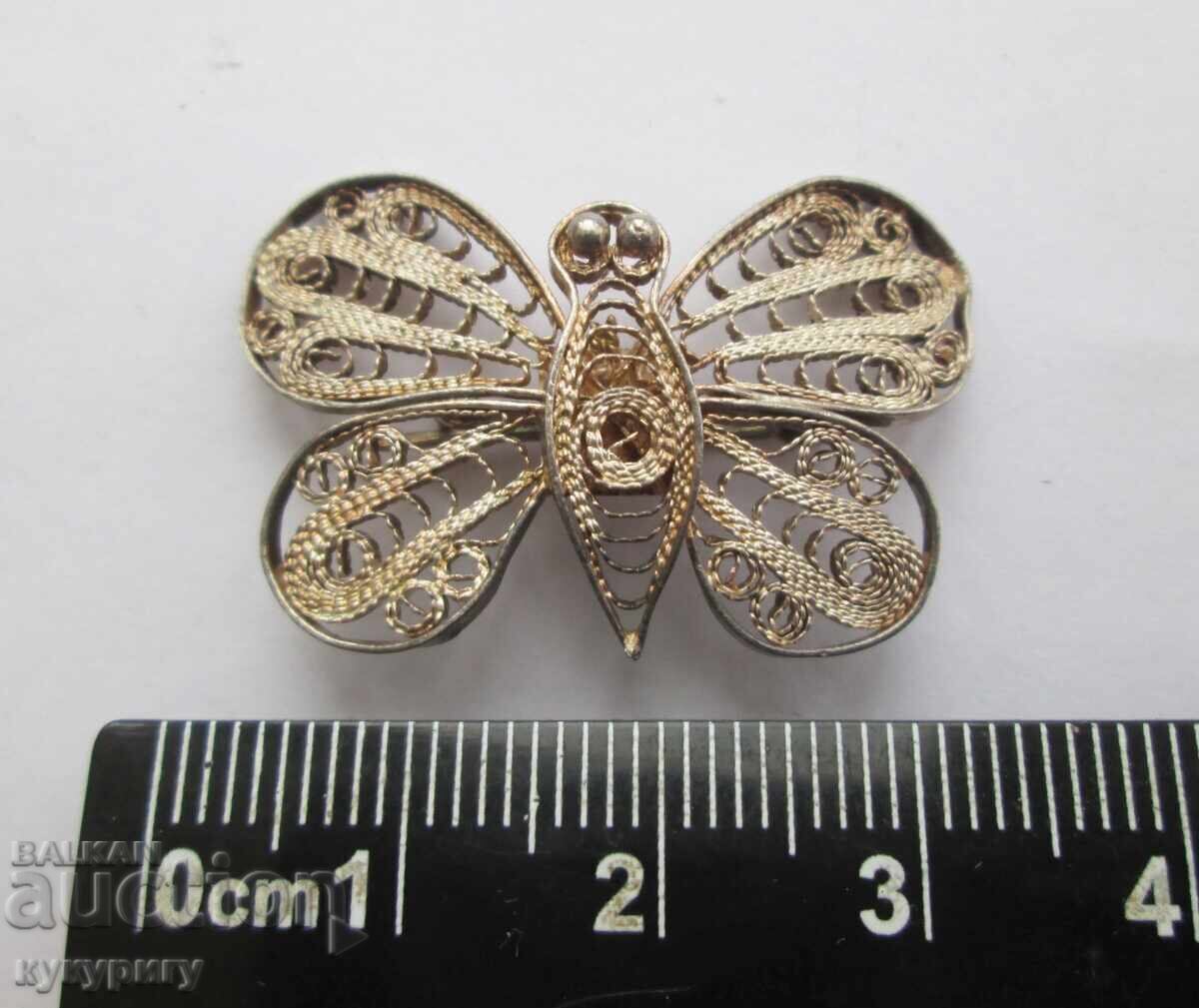 Old filigree brooch Butterfly filigree handmade - 5 Old filigree brooch Butterfly filigree handmade - 5