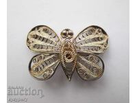 Old filigree brooch Butterfly filigree handmade