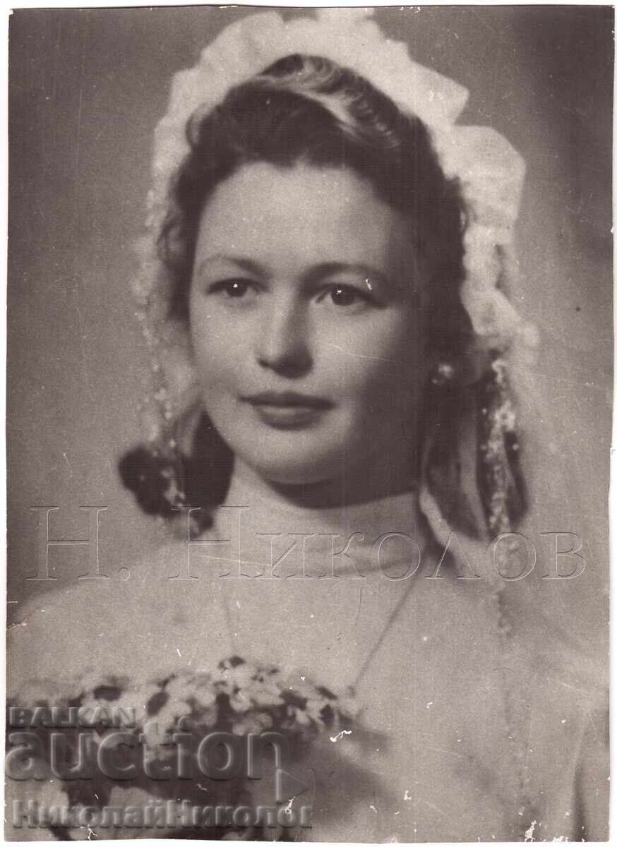 LARGE OLD PHOTO BRIDE WEDDING D257 LARGE OLD PHOTO BRIDE WEDDING D257
