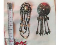 TWO Revival-era brooches, tremblers (or "trembling" brooches)