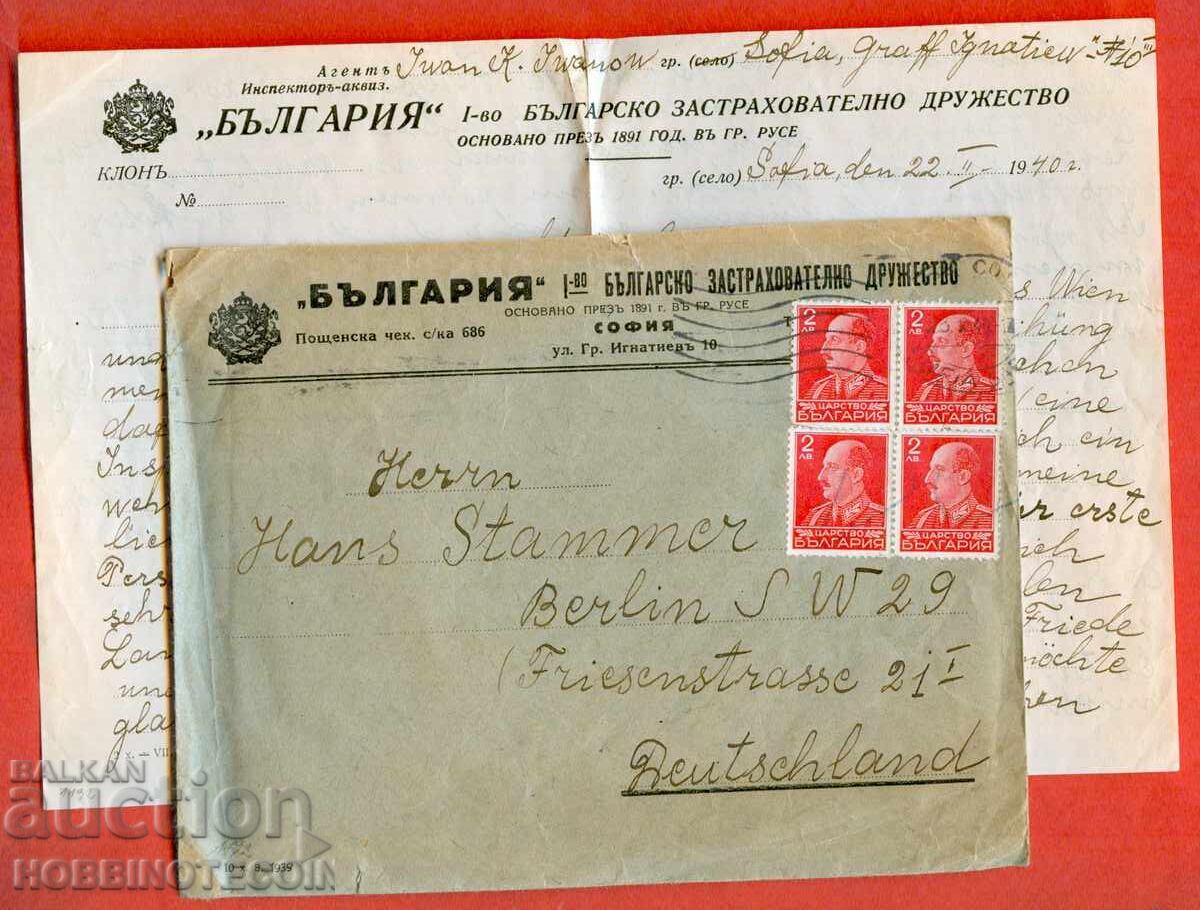 BULGARIA PLIC DE CĂLĂTORIE SOFIA GERMANIA CENZURĂ 1940 BLANCĂ BULGARIA PLIC DE CĂLĂTORIE SOFIA GERMANIA CENZURĂ 1940 BLANCĂ