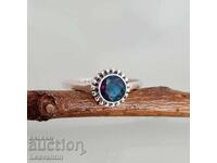 Silver ring with black Ethiopian Opal (5612)